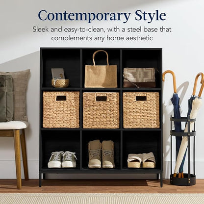Best Choice Products 9-Cube Bookshelf, 3-Tier Wood Storage Bookcase W/Legs - Image 3