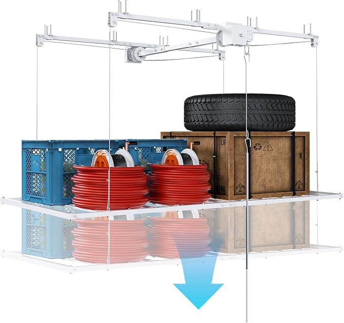 Overhead Garage Storage Rack 3x6 FT, Adjustable Ceiling Lift Storage System - Image 8