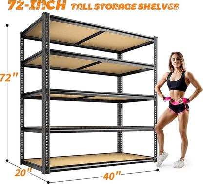2300LBS Storage Shelves Heavy Duty 5 Tier Garage Storage Shelving, Adjustable - Image 3