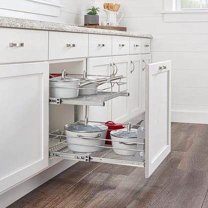 Rev-A-Shelf 2-Tier Kitchen Cabinet Pullout Shelf and Drawer Organizer Slide Out - Image 8