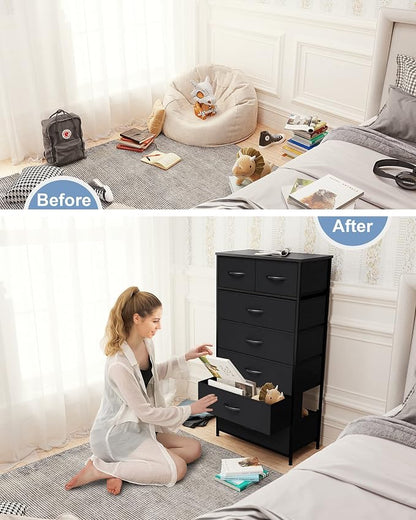 Fabric Dresser with 7 Drawers, Vertical Storage Tower - Image 6