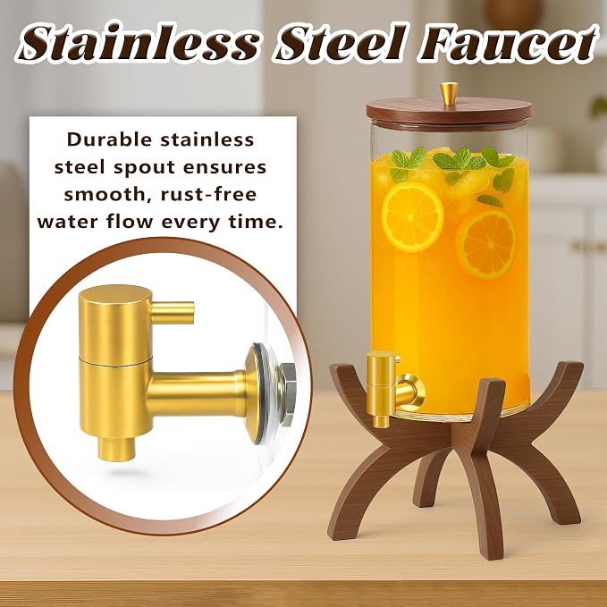 Glass Drink Dispenser, 1.5 Gallon Beverage Dispenser - Image 4