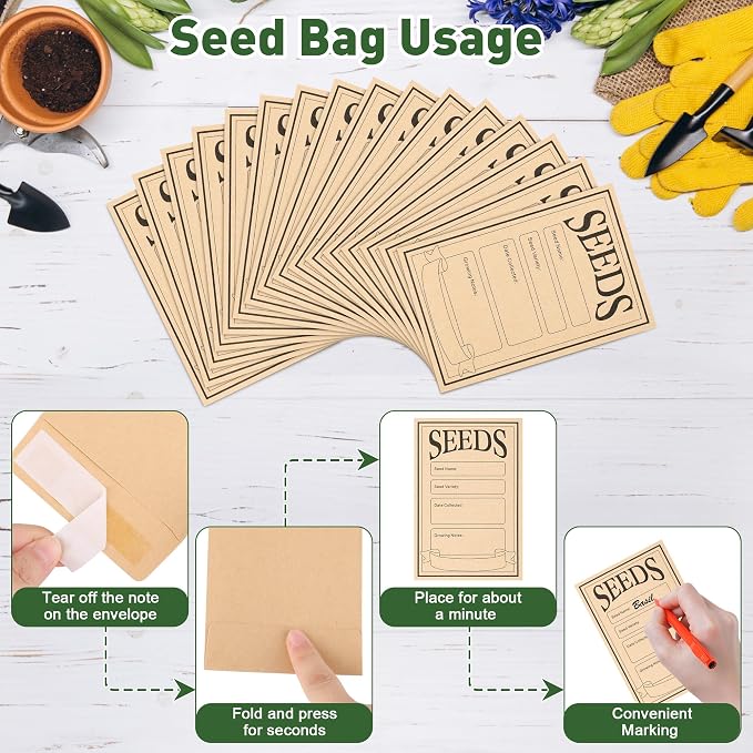 Coolrunner Wood Seed Saving Box, Seed Storage Organizer Case, Seed Packet - Image 6