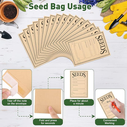 Coolrunner Wood Seed Saving Box, Seed Storage Organizer Case, Seed Packet - Image 6
