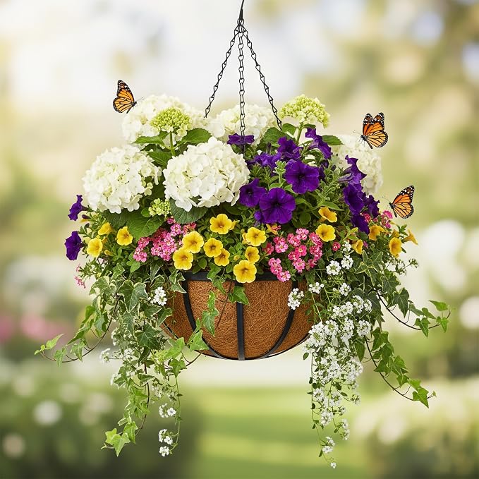 12 Inch 2 Pack Metal Hanging Planter Basket - Image 6