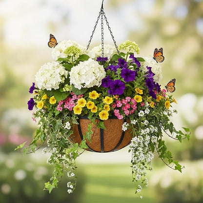 12 Inch 2 Pack Metal Hanging Planter Basket - Image 6