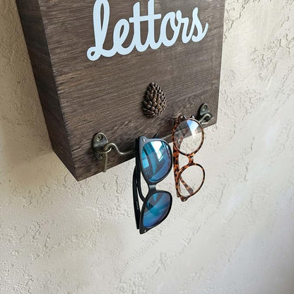 eBun Narrow Wood Mail Holder | Wall Mount, No-Drill Magnetic, Vertical Letter - Image 4