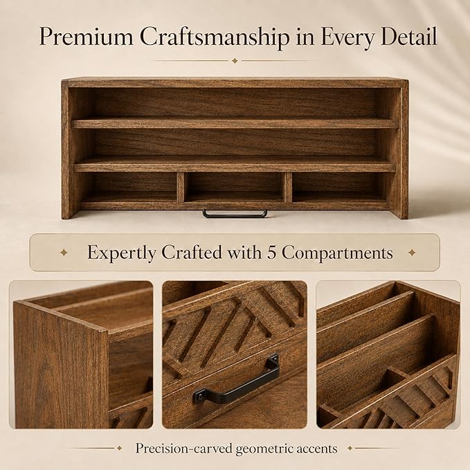 BLU MONACO | Wooden Mail Organizer - Image 6