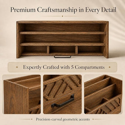 BLU MONACO | Wooden Mail Organizer - Image 6