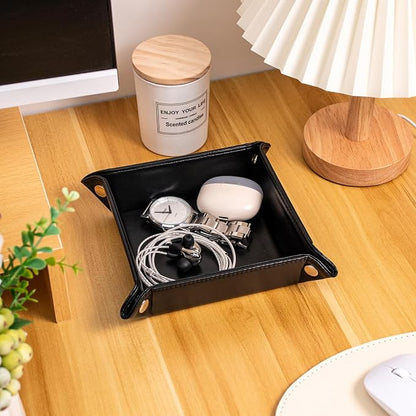 PU Leather Valet Tray for Mens and Women Catchall Tray for Keys, Jewelry Small - Image 6