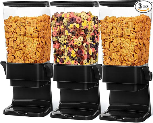 Cereal Dispenser Countertop 3pcs, 5.5L Cereal Containers Storage Dispenser by QNP