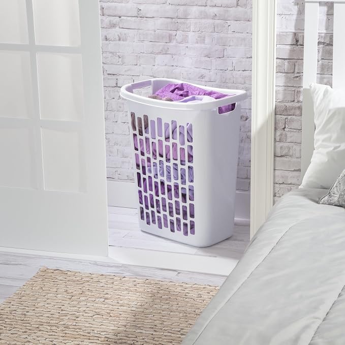 3-Pack of White Heavy-Duty Plastic Laundry Baskets. Large Capacity rectangular - Image 8