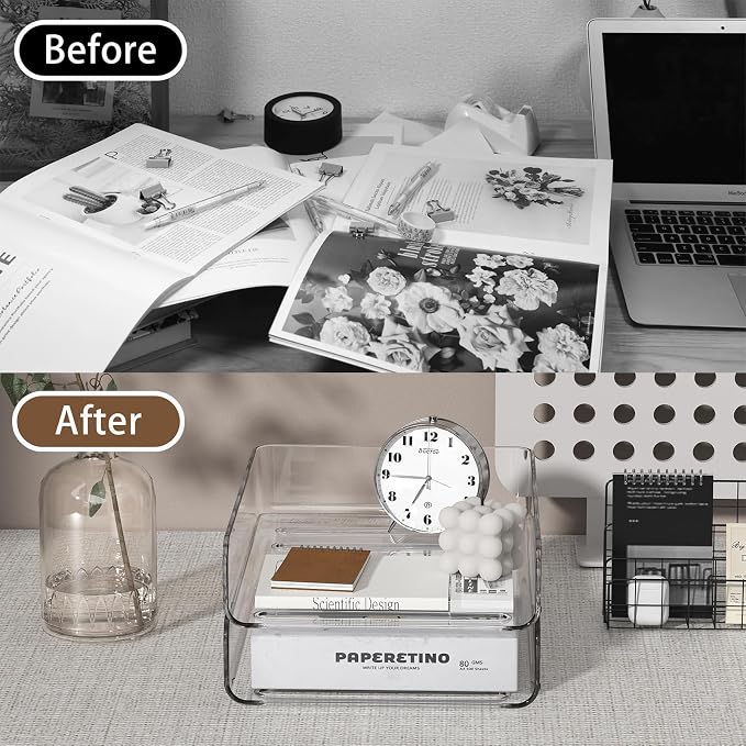 2-Tier Acrylic Paper Tray Organizer - Image 7