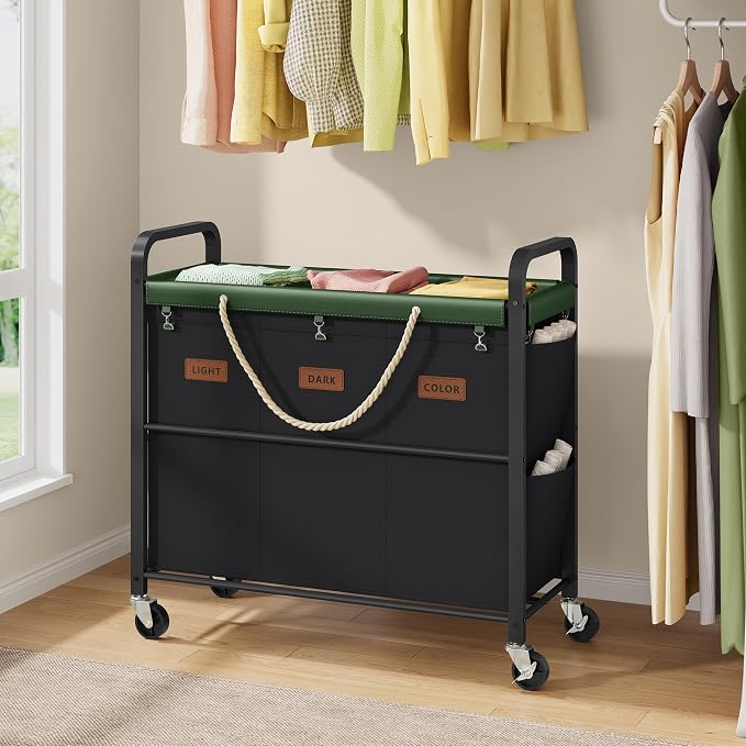 Tajsoon 148L Large Laundry Sorter 3 Section, Laundry Hamper - Image 7