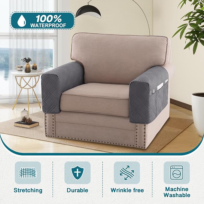 Turquoize Waterproof Armrest Covers - Image 2