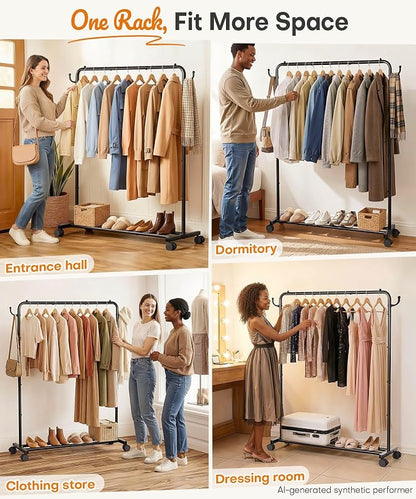 Homde Heavy Duty Clothes Rack: 120lb Standing Garment Storage - Image 4