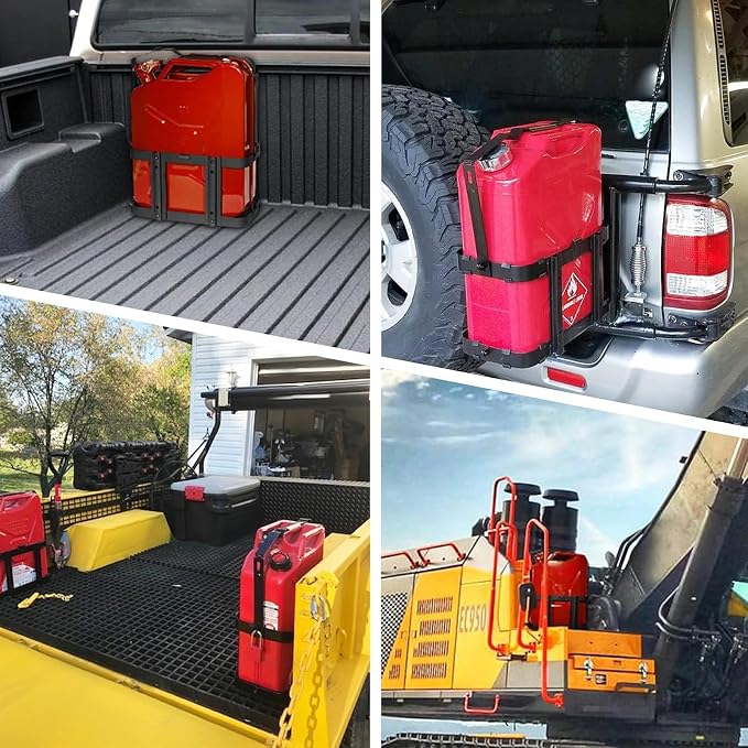 Mayouko Lockable Jerry Gas Can Holder Rack, 5 Gallon / 20 Liter Steel Jerry Can - Image 5