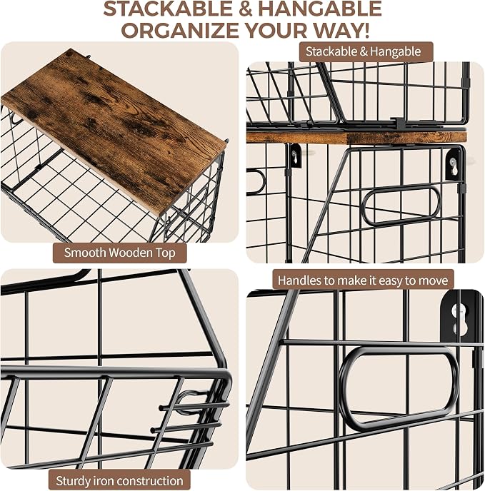 Delamu Stackable Metal Fruit Basket - Image 7