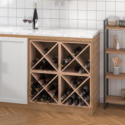 JAXPETY 96 Bottle Wine Rack Countertop Wine Storage Cube Freestanding Wine - Image 3