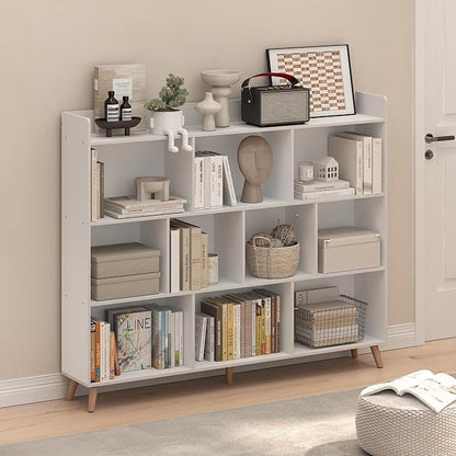Furinno Claude Book Shelf, 10-Cube Mid Century Style Bookshelf, Storage - Image 2