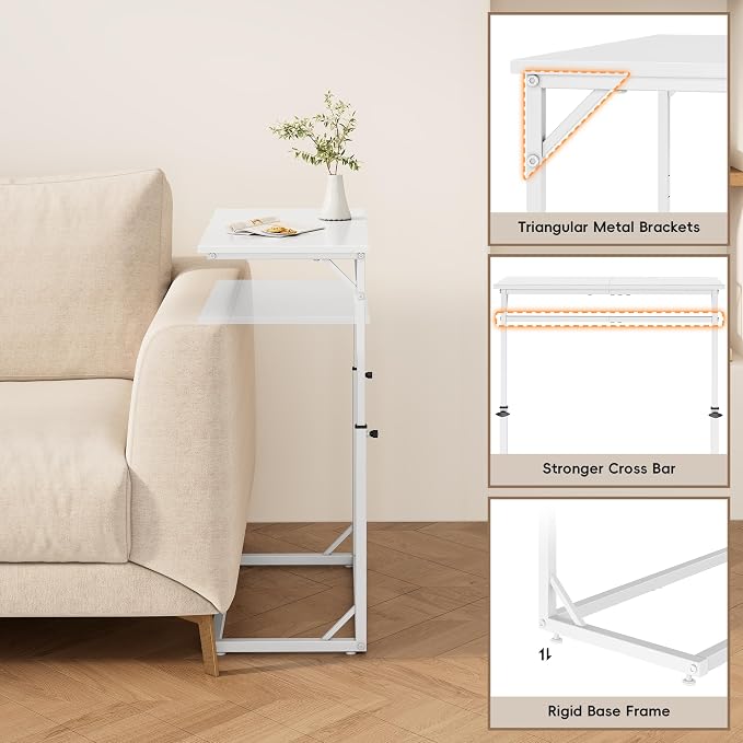 Vagusicc C Shaped End Table, Tall Side Table - Image 7