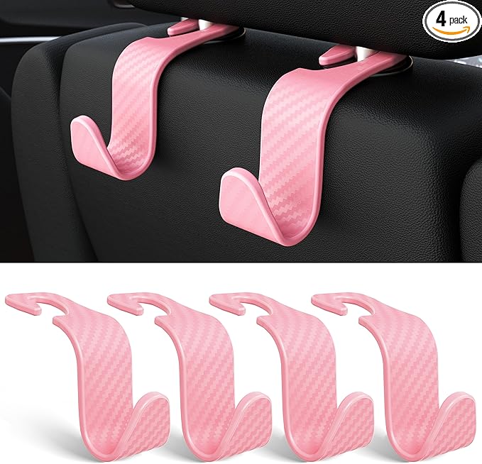 Amooca Car Seat Headrest Hook 4 Pack Hanger Universal Vehicle Car Storage by Amooca