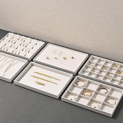 Oirlv Stockable 24 Grids Insert Jewelry Tray Pendant Earrings Storage Trays - Image 10