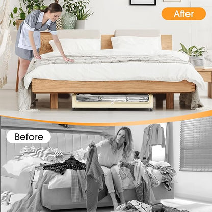 Under Bed Storage with Wheels 1Pack Underbed Storage with Clear Window&Label - Image 6