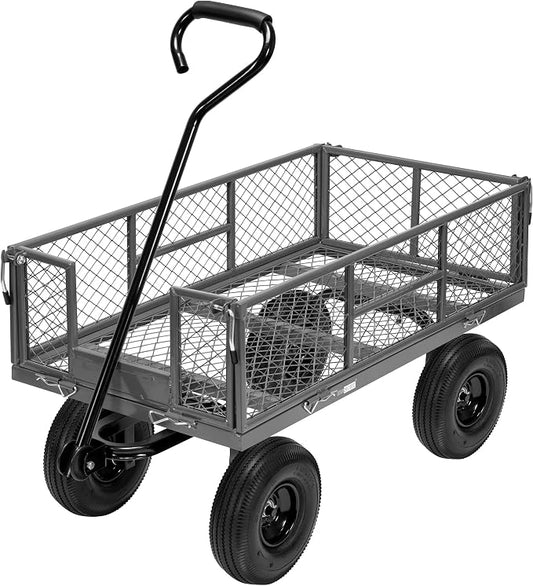 VIVOHOME Heavy Duty 880 Lbs Capacity Mesh Steel Garden Cart Folding Utility by VIVOHOME