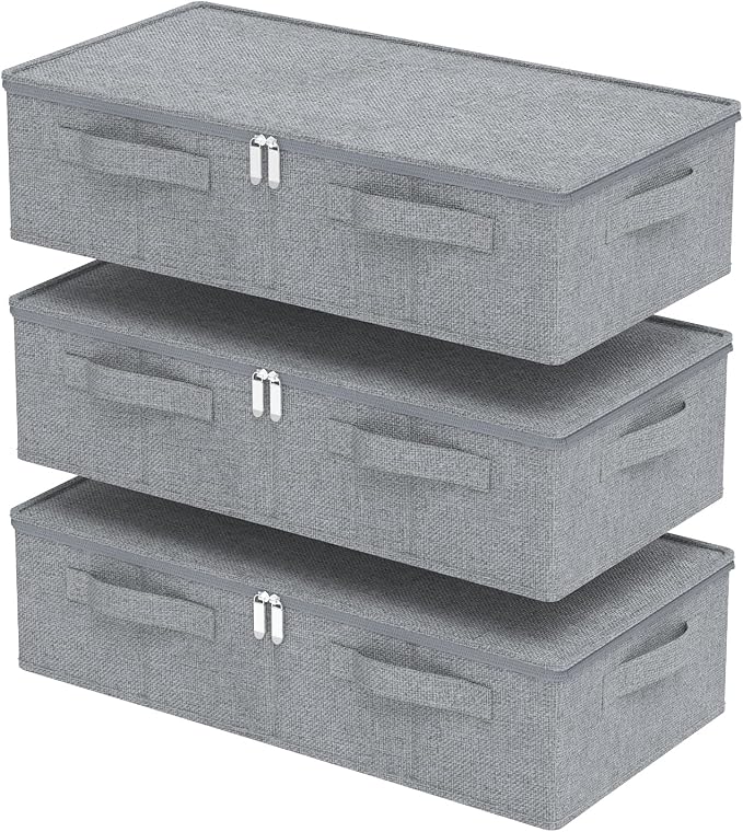 Underbed Storage Box, Foldable Under Bed Bins Container, Fabric Closet Organizer by Unknown