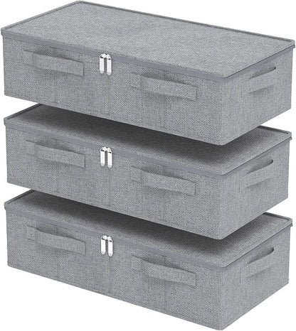 Underbed Storage Box, Foldable Under Bed Bins Container, Fabric Closet Organizer by Unknown