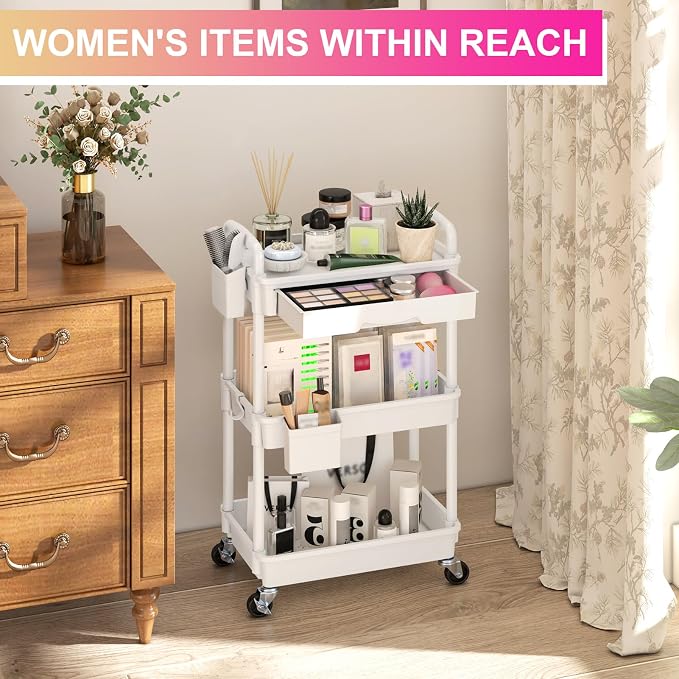 Goovilla 3 Tier Rolling Utility Cart Organizer - Image 5