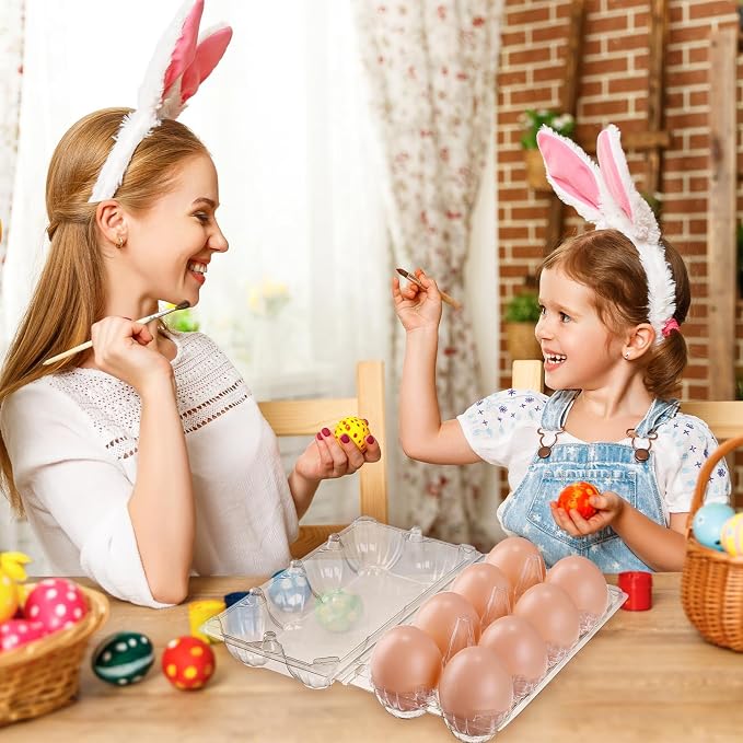 Zubebe 200 Pieces Clear Egg Cartons Plastic Egg Cartons Bulk Empty Chicken Egg - Image 7