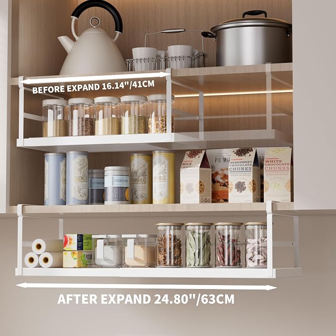 Finnhomy 2 Pack Under Cabinet Organizer, Pantry Organizers and Storage - Image 3