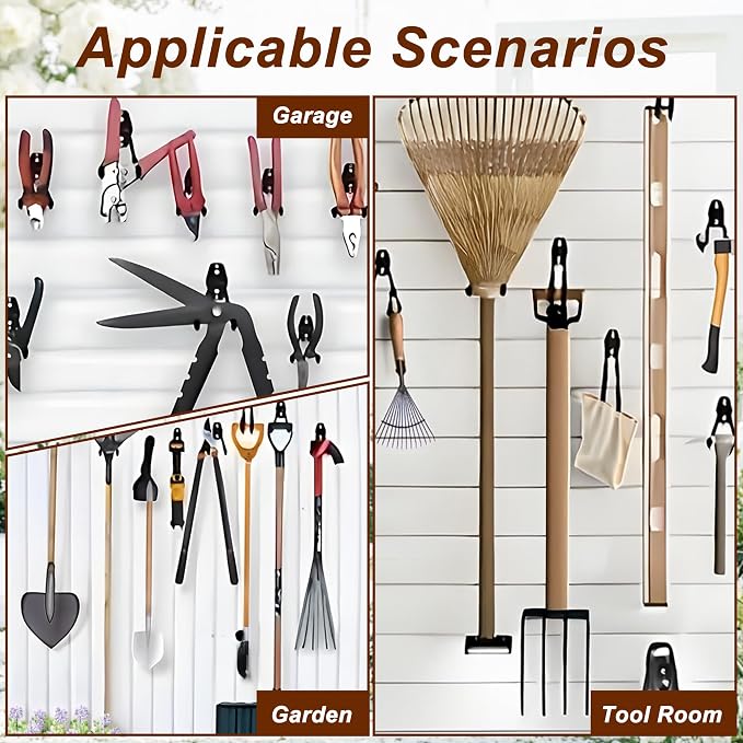 16 Pack Steel Wall Mount Garage Storage Hooks Heavy Duty | Anti-Slip Coating | - Image 3