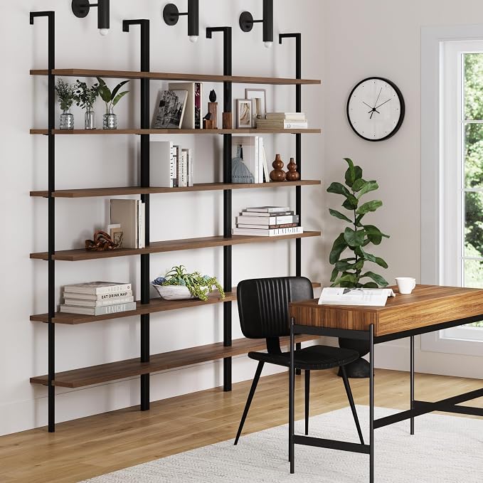 Nathan James Theo 6-Shelf Tall Bookcase, Wall Mount Bookshelf - Image 3