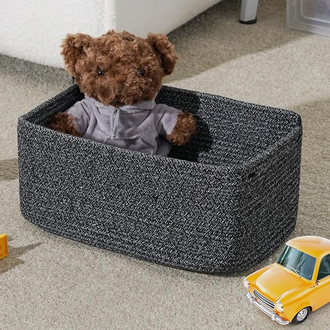 3-Pack Storage Baskets for Organizing | Woven Shelf Toy Basket | Rope Baskets - Image 5