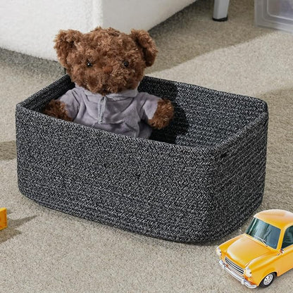 3-Pack Storage Baskets for Organizing | Woven Shelf Toy Basket | Rope Baskets - Image 5