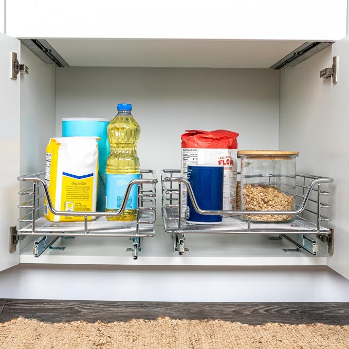 Household Essentials Chrome-Plated Steel Pull-Out Organizer - Image 3