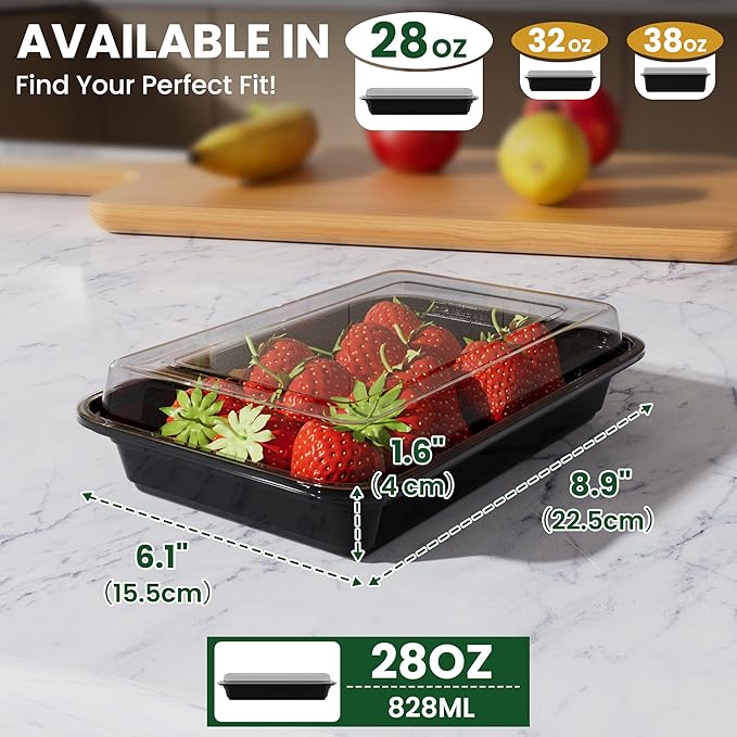 28oz Meal Prep Containers, Reusable Bento Box - Image 3