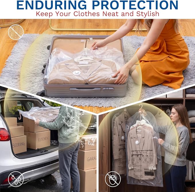 Hanging Vacuum Storage Bags For Clothes - Image 3