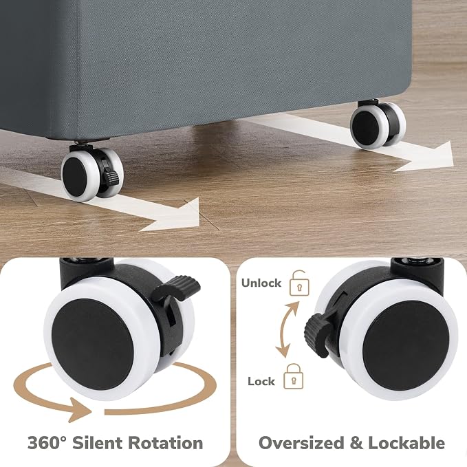 Goodpick Laundry Basket with Wheels, Large Rolling Laundry Hamper Slim Clothes - Image 4