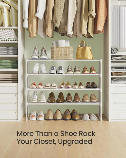 SONGMICS Shoe Rack, 4-Tier Shoe Organizer, Metal Storage Shelf, Upright or - Image 8