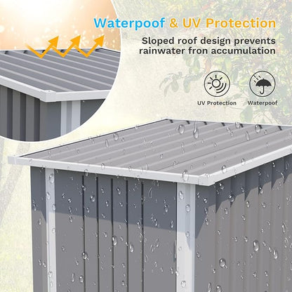 Patiowell 3x3 FT Metal Storage Shed, Outdoor Small Sheds - Image 4