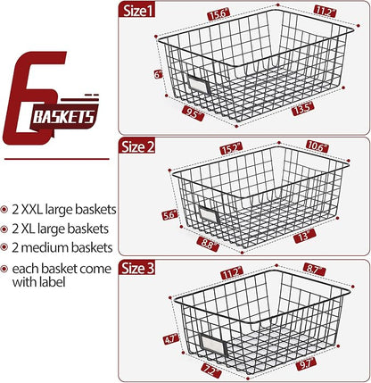 6 Pack Wire Baskets for Pantry Organization and Storage, Kitchen Organizer - Image 2