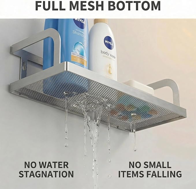 PUSDON 2-Pack 16.5" Extra Long Slim Hollowout Shower Caddy, Wall Mount Spice - Image 5