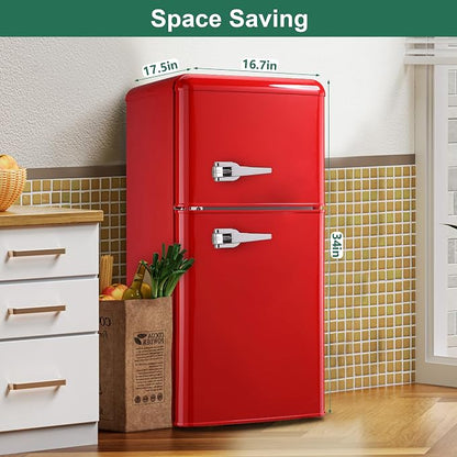 Retro Mini Fridge, 3.2 Cu. Ft. Small Refrigerator - Image 8