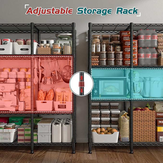 REIBII 78.4" W Storage Shelves 1500LBS, Metal Shelving Unit Wire Shelving - Image 8
