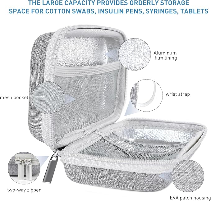 Insulin Cooler Travel Case, EVA Insulation Travel Medicine Kit - Image 4