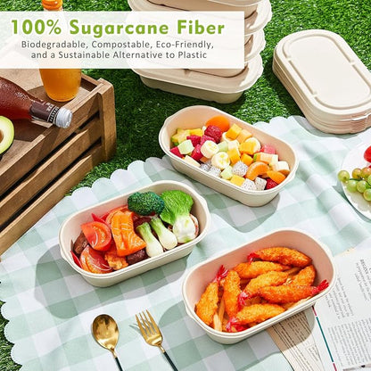 LemonRoad 100 Pack 34oz Biodegradable Disposable Food Containers - Image 4